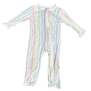 Kyte BABY One Piece Romper 3-6 Months Rainbow Herringbone Bamboo